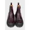 Leather boots with chunky soles