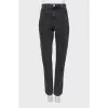 Dark gray jeans with raised seams
