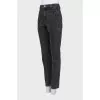 Dark gray jeans with raised seams