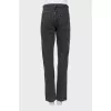Dark gray jeans with raised seams