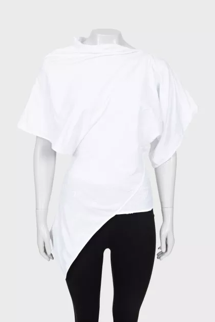 White asymmetrical blouse