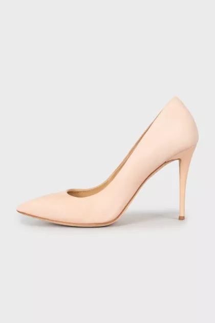 Light pink suede shoes