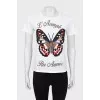White T-shirt with patch