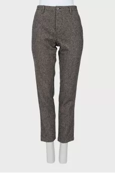 Low-rise tweed trousers