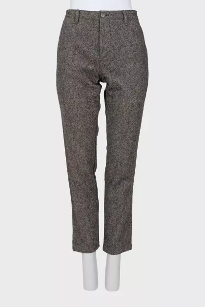 Low-rise tweed trousers