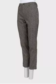 Low-rise tweed trousers