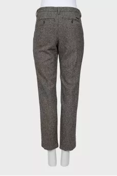 Low-rise tweed trousers