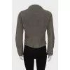 Leather jacket with zipper