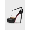 Black leather shoes
