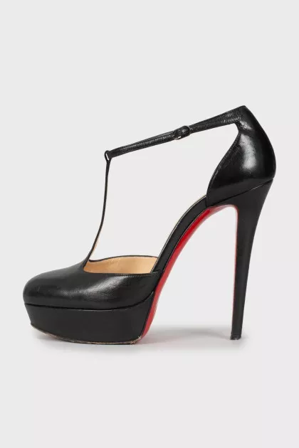 Black leather shoes