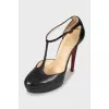 Black leather shoes