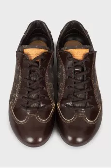 Dark brown signature sneakers