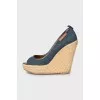 Denim wedges