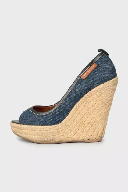 Denim wedges