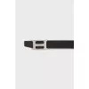 Black leather belt with silver hardware