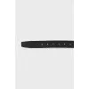 Black leather belt with silver hardware