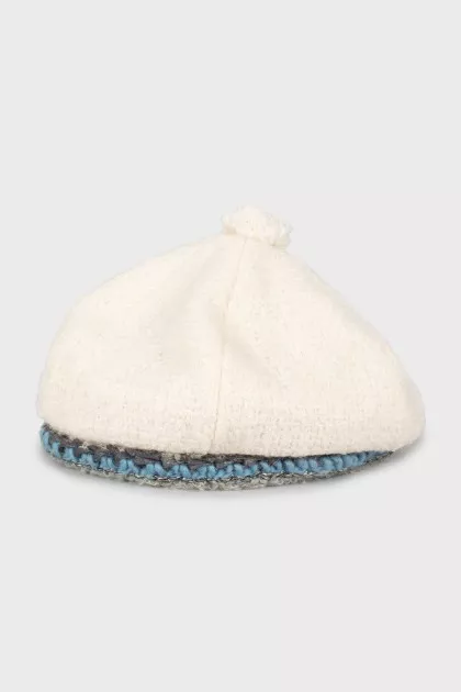 Wool beret with decor