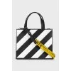 Striped leather crossbody bag