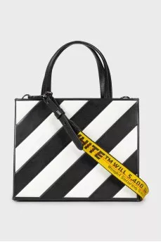 Striped leather crossbody bag