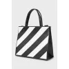 Striped leather crossbody bag