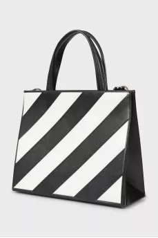 Striped leather crossbody bag