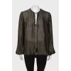 Silk blouse with golden stripes