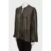 Silk blouse with golden stripes