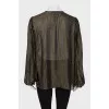 Silk blouse with golden stripes
