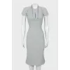 Gray dress with embossed seams