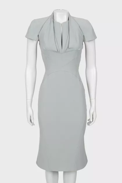Gray dress with embossed seams