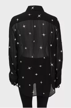 Silk shirt with beaded embroidery