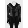 Translucent blouse with polka dots