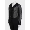 Translucent blouse with polka dots
