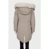 Fitted parka with fur