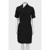 Black dress with bias closure