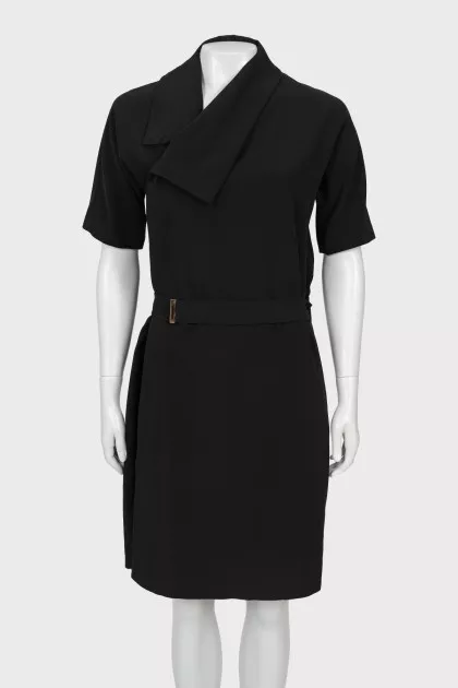 Black dress with bias closure