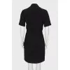 Black dress with bias closure
