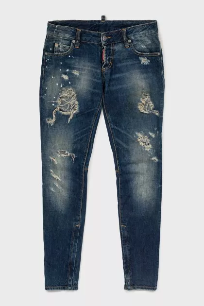 Blue ripped jeans