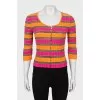 Striped cardigan with 3/4 sleeves