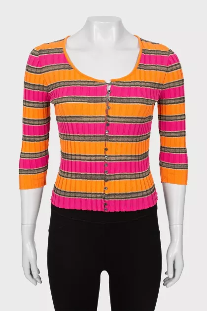 Striped cardigan with 3/4 sleeves