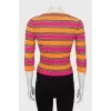 Striped cardigan with 3/4 sleeves