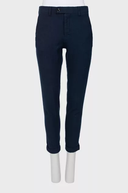 Blue wool trousers