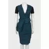 Slim fit dress with draping