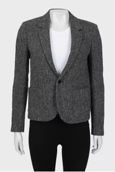 Wool jacket in fine print