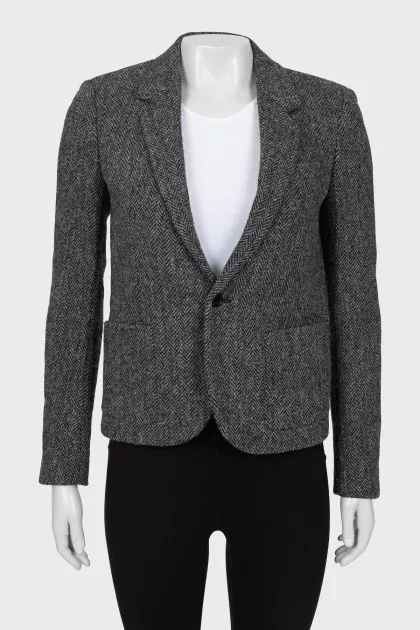 Wool jacket in fine print