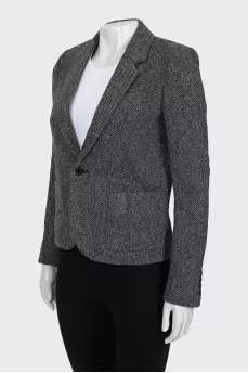 Wool jacket in fine print