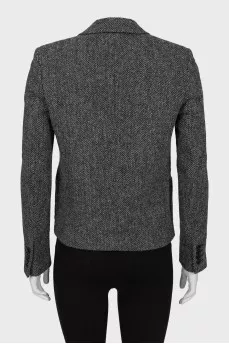Wool jacket in fine print