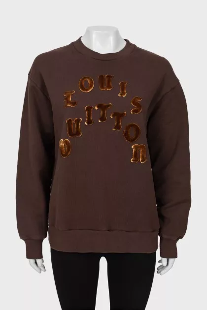 Brown sweatshirt with appliqué
