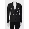 Black jacket with silver buttons