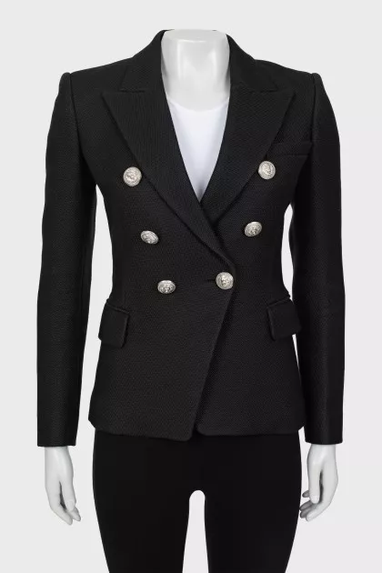 Black jacket with silver buttons